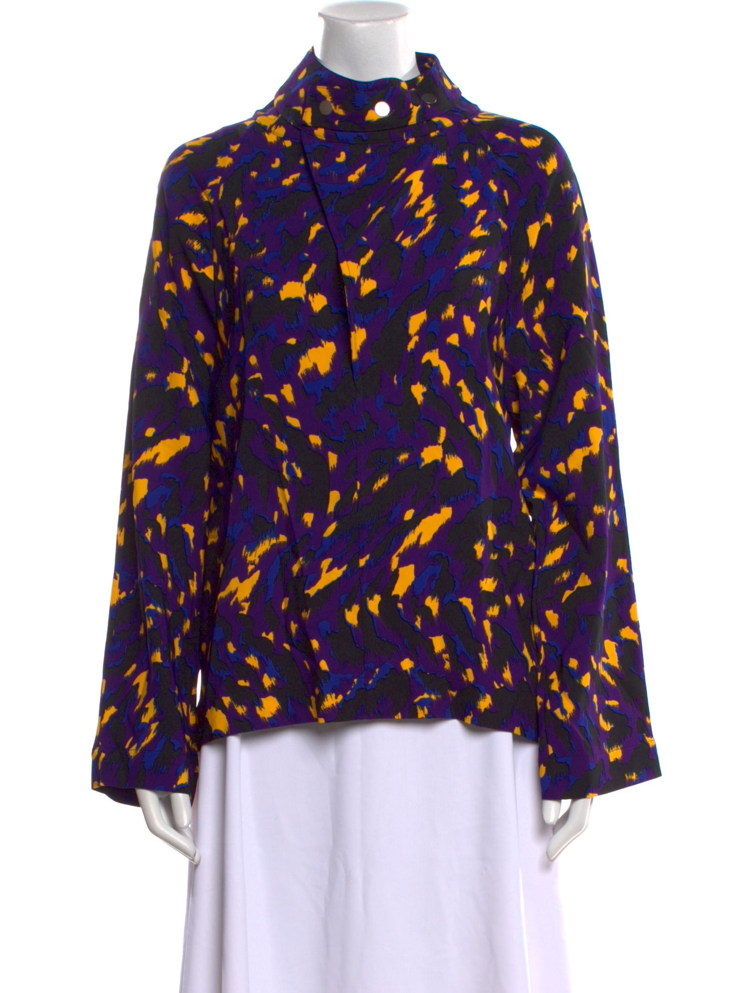 Burberry Printed Mock Neck Blouse w/ Tags