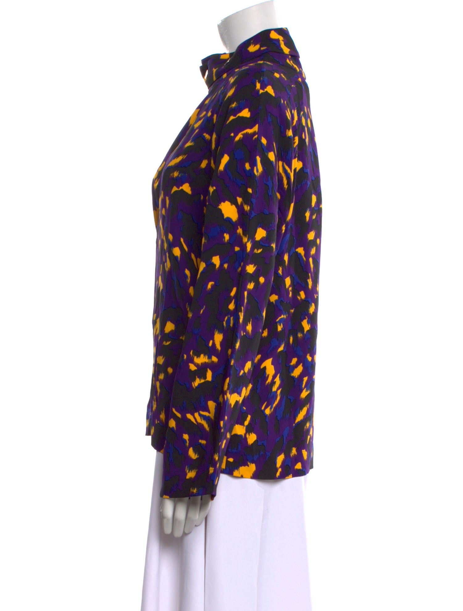 Burberry Printed Mock Neck Blouse w/ Tags