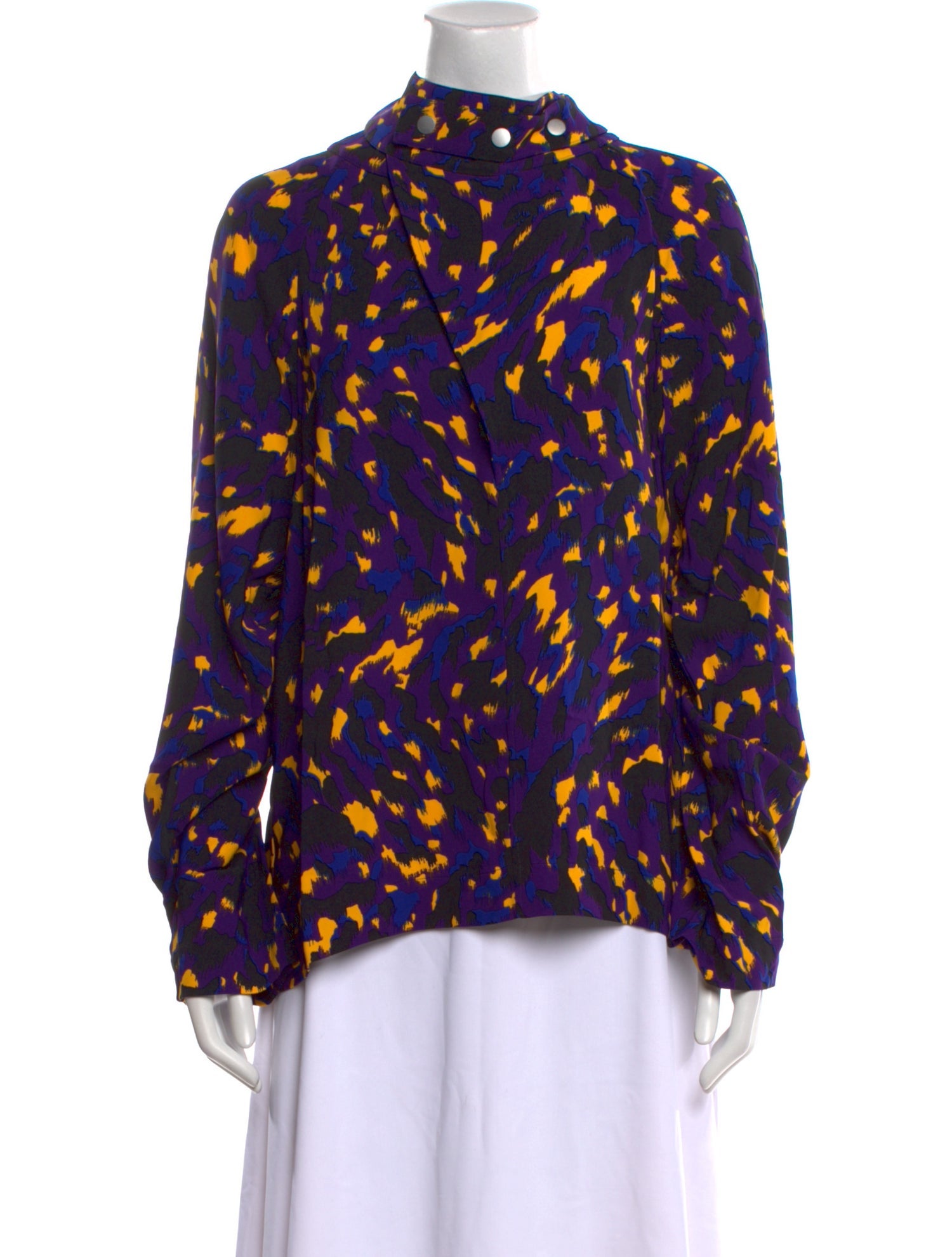 Burberry Printed Mock Neck Blouse w/ Tags