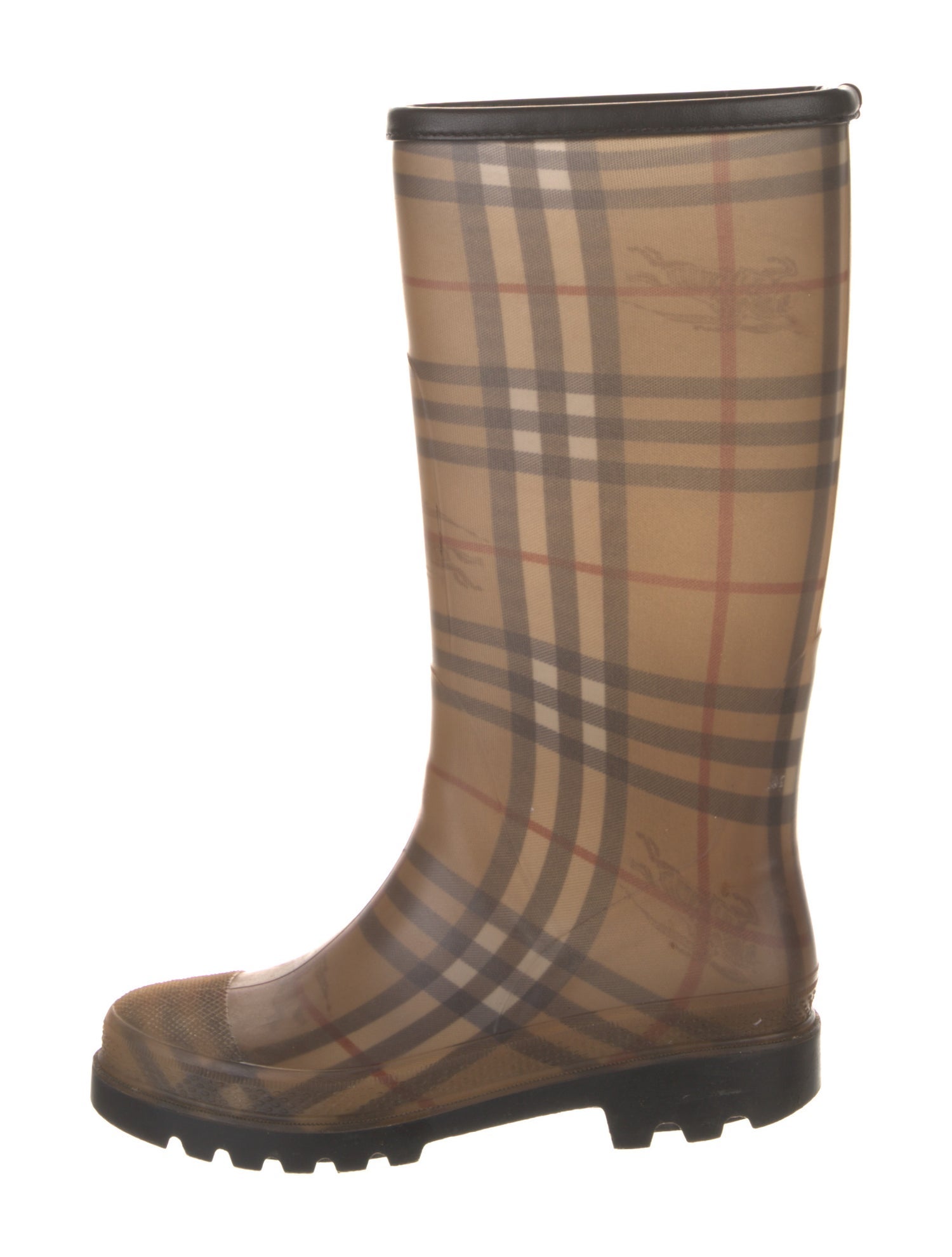 Burberry Rubber Plaid Print Rain Boots
