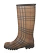 Burberry Rubber Plaid Print Rain Boots