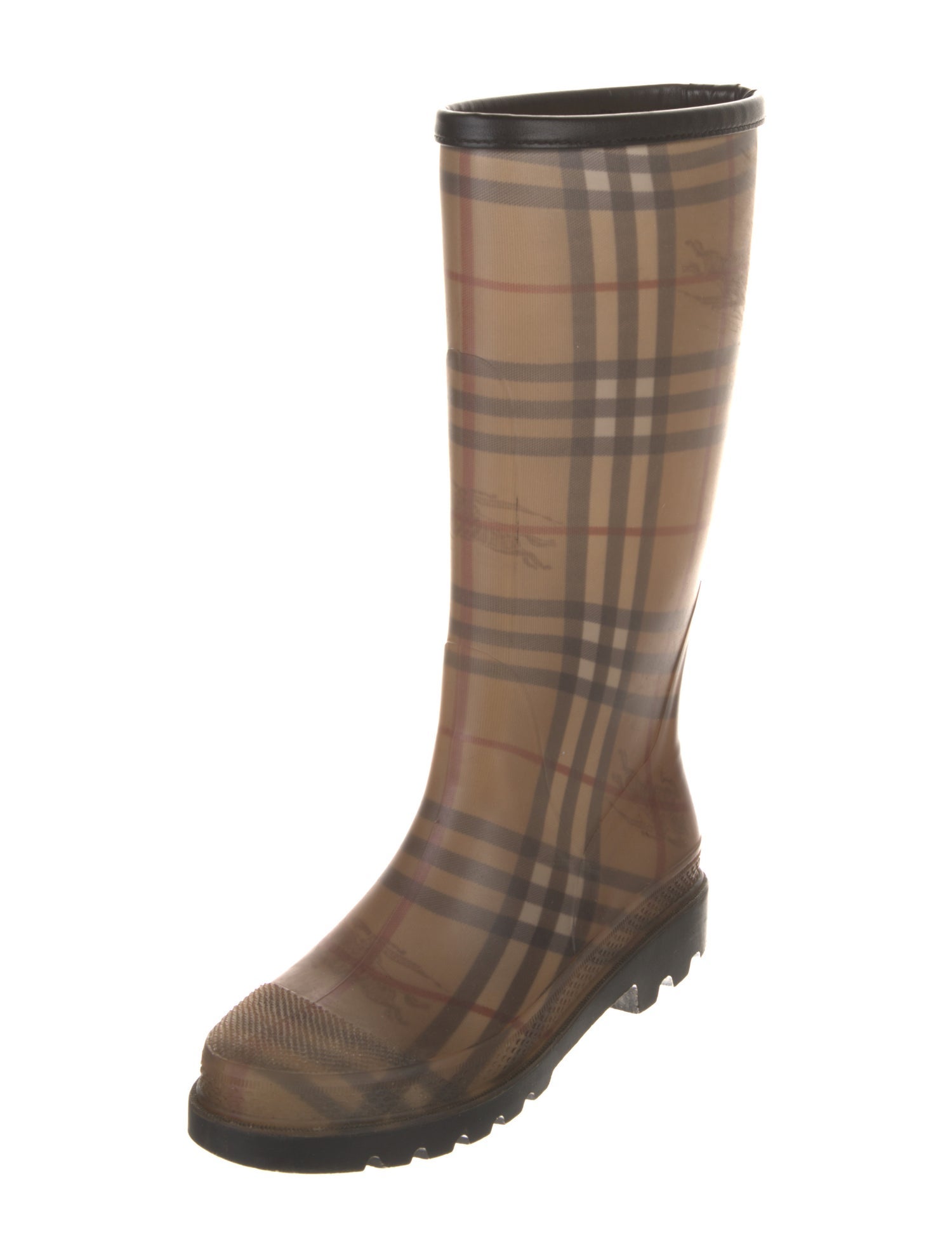 Burberry Rubber Plaid Print Rain Boots