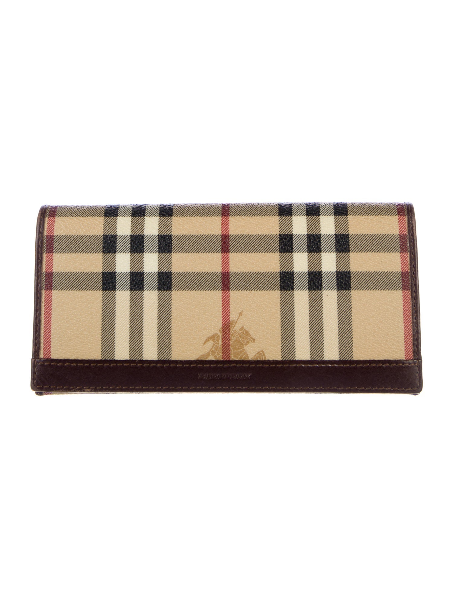 Burberry Haymarket Check Pattern Plaid Print Continental Wallet