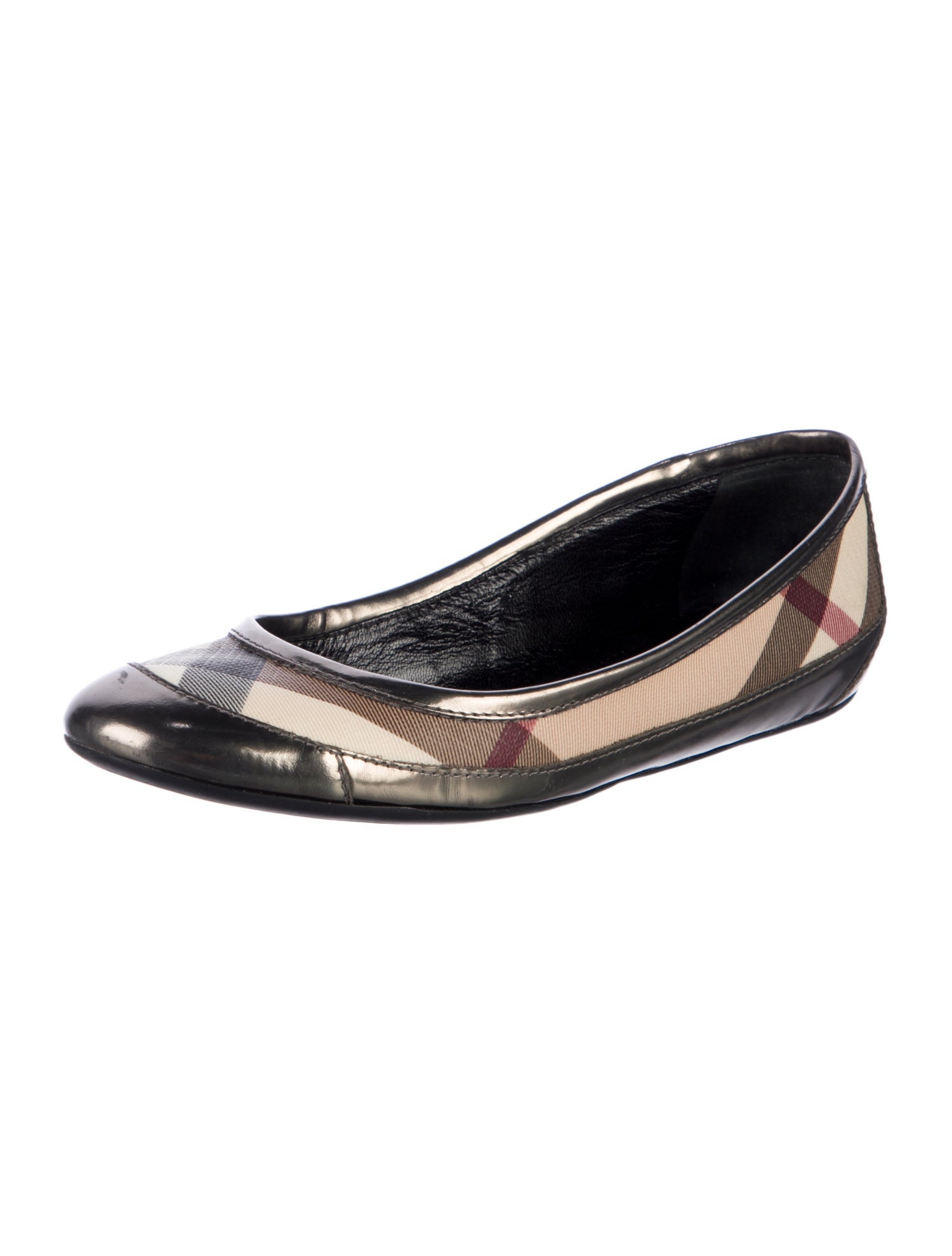 Burberry Prorsum Nova Check Pattern Canvas Ballet Flats