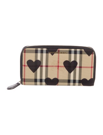 Burberry Heart Check Canvas Continental Wallet
