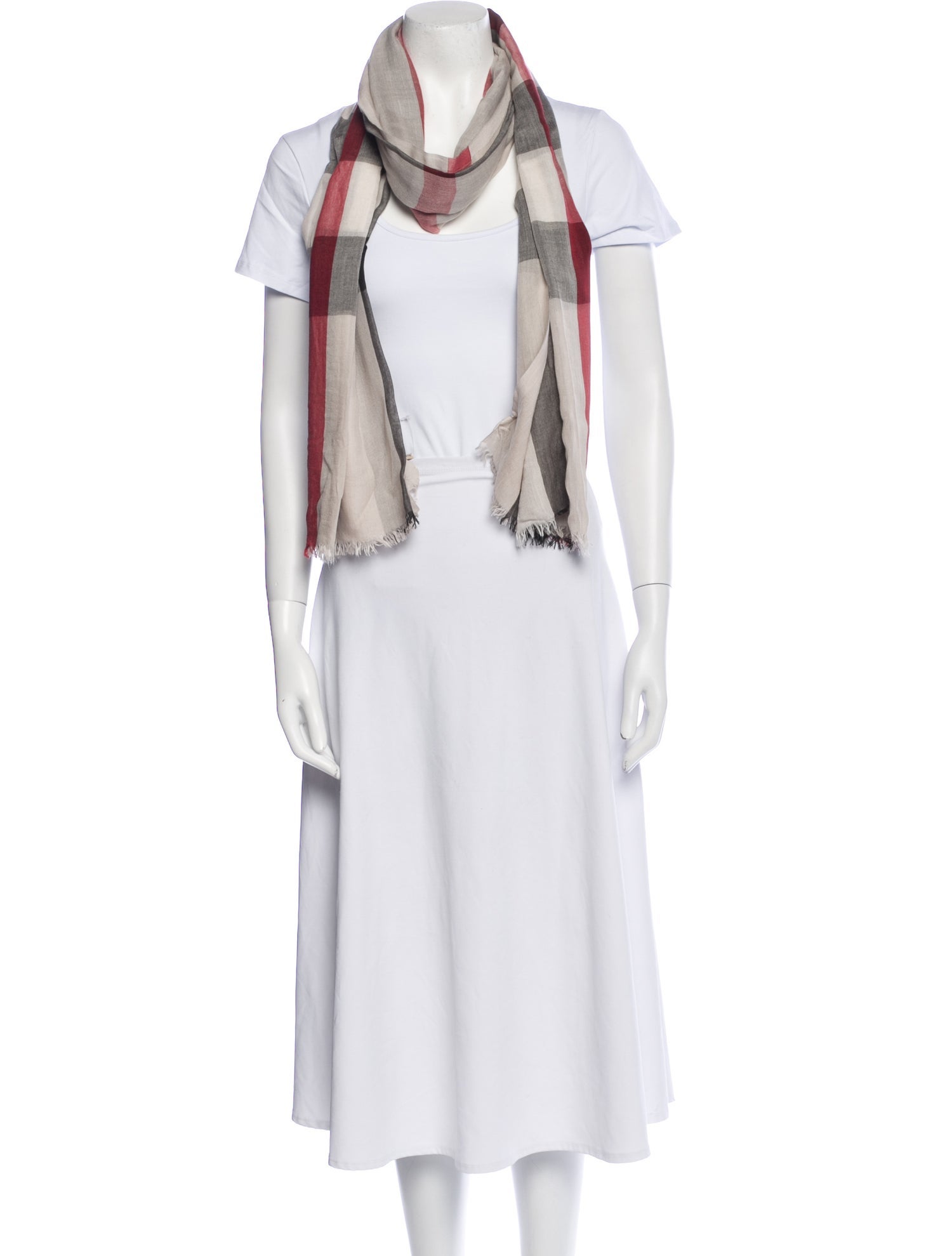 Burberry Cashmere House Check Pattern Scarf