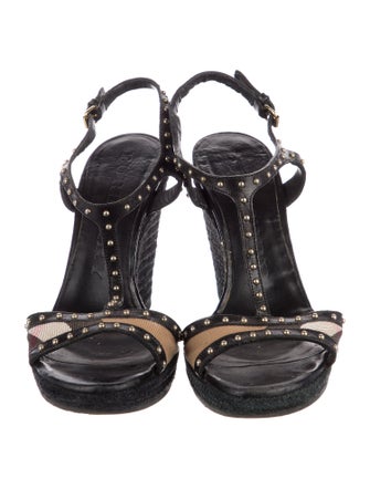 Burberry Leather Studded Accents Espadrilles