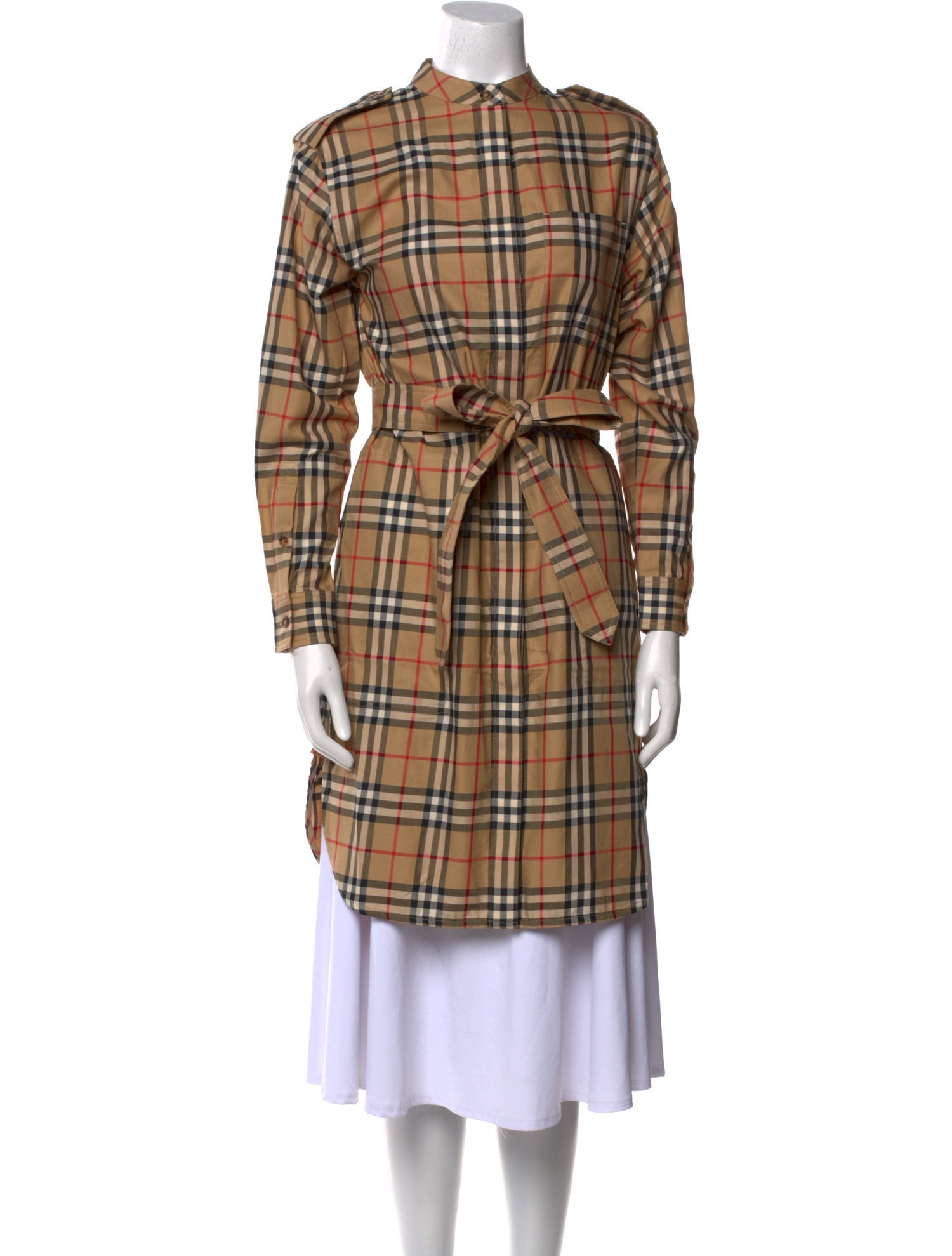 Burberry Plaid Print Knee-Length Dress