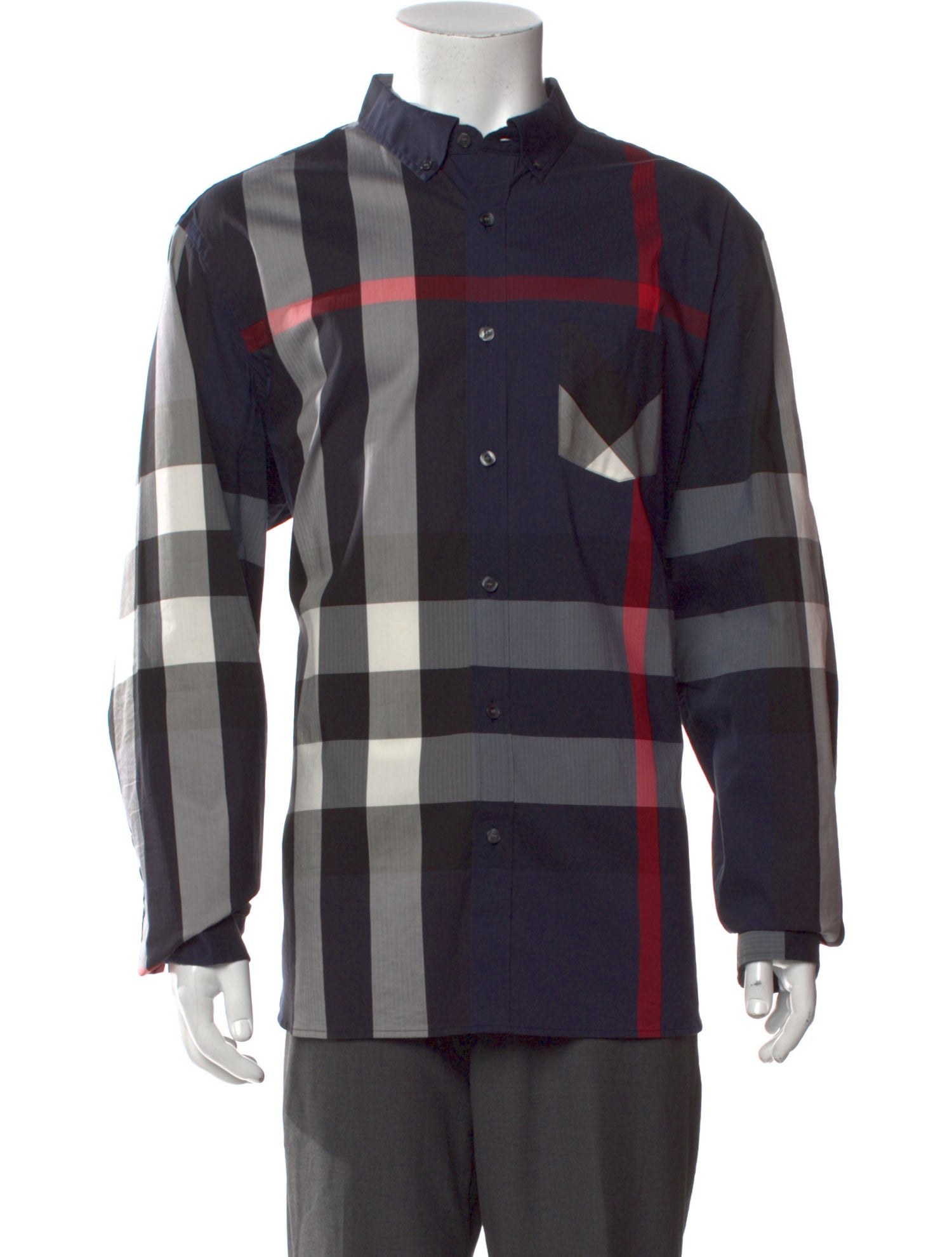 Burberry Exploded Check Pattern Long Sleeve Shirt
