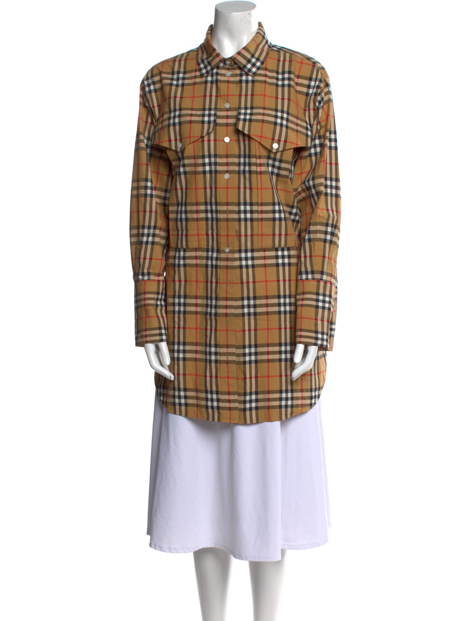 Burberry Plaid Print Knee-Length Dress