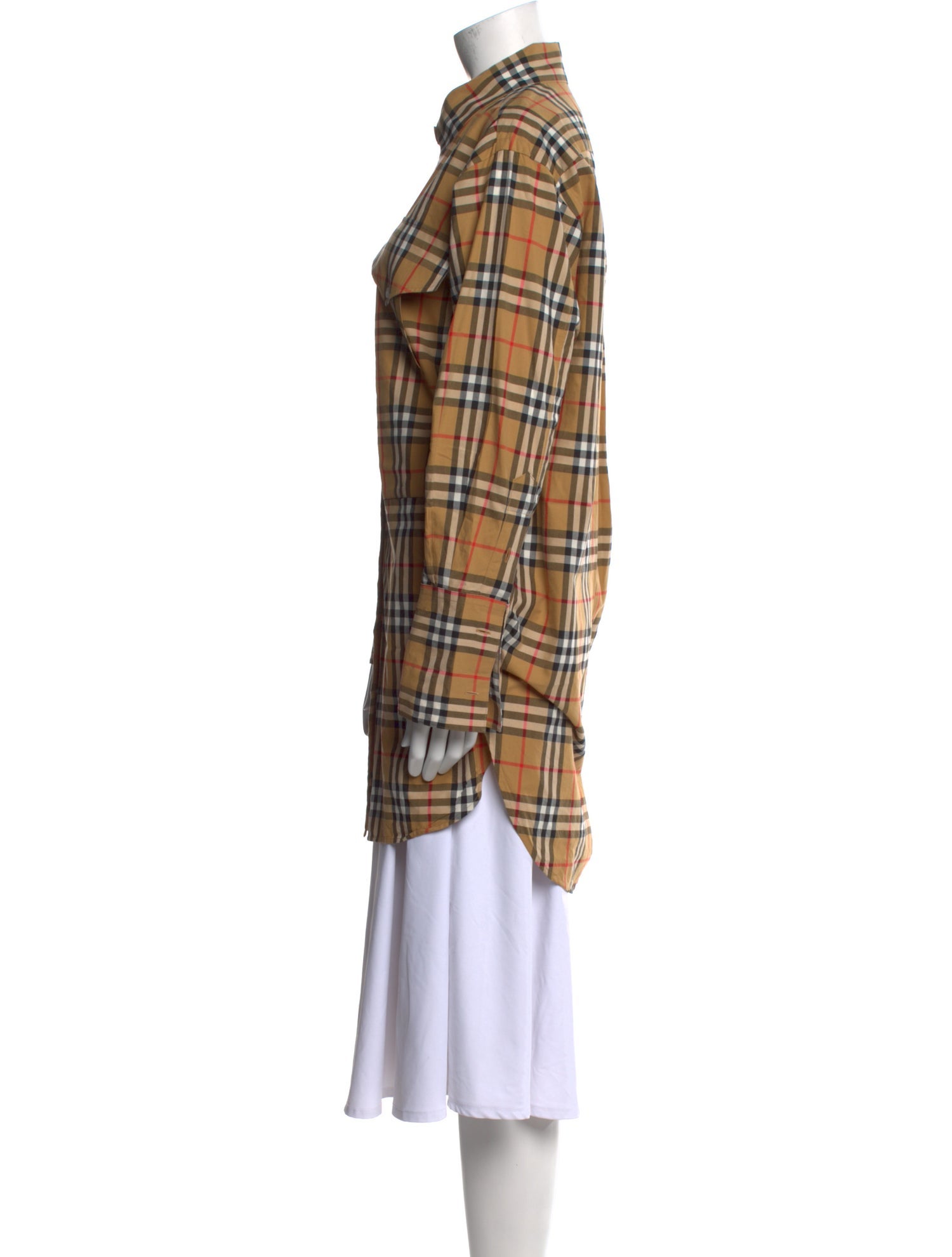 Burberry Plaid Print Knee-Length Dress