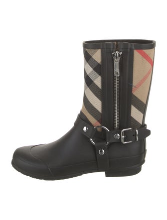 Burberry Nova Check Pattern Rubber Rain Boots