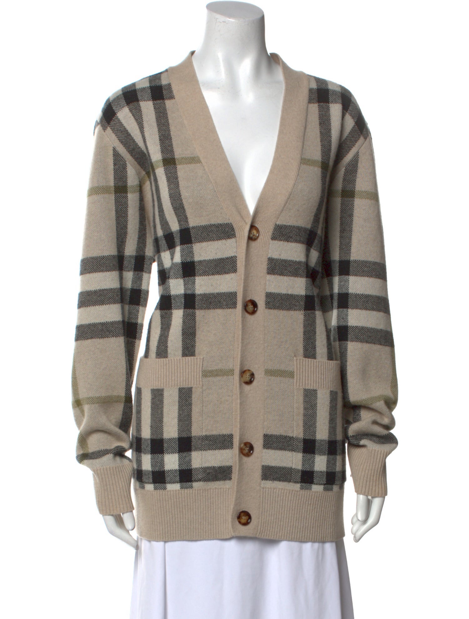 Burberry Wool Plaid Print Sweater