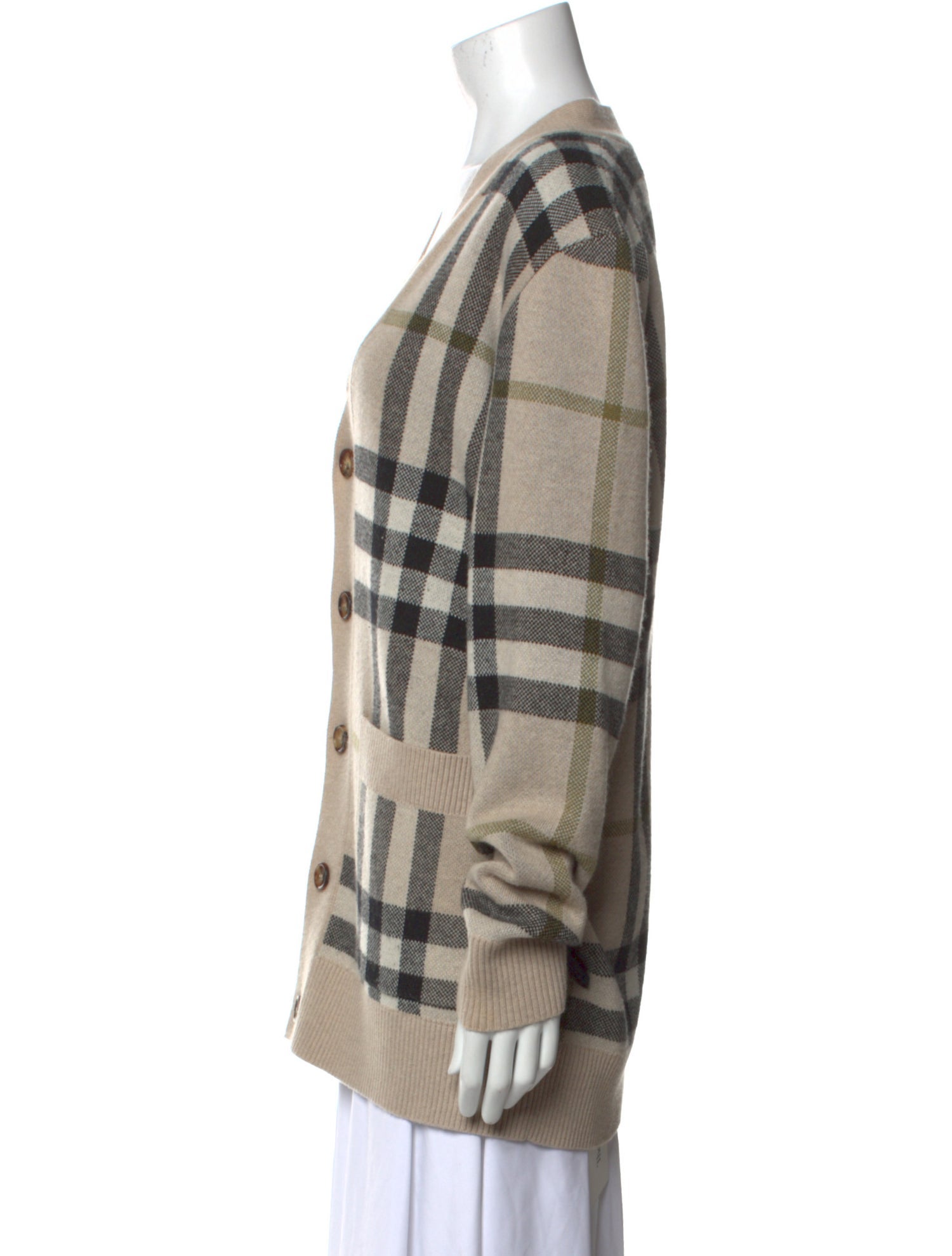 Burberry Wool Plaid Print Sweater