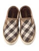 Burberry Canvas Plaid Print Mules