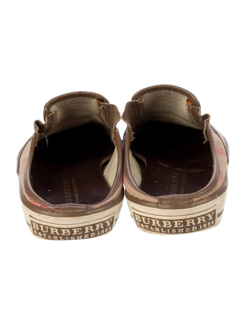 Burberry Canvas Plaid Print Mules