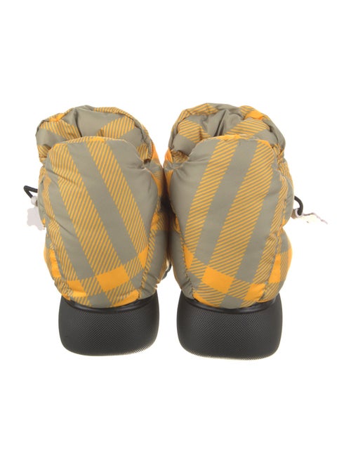 Burberry Nylon Plaid Print Hiking Boots