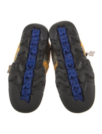 Burberry Nylon Plaid Print Hiking Boots