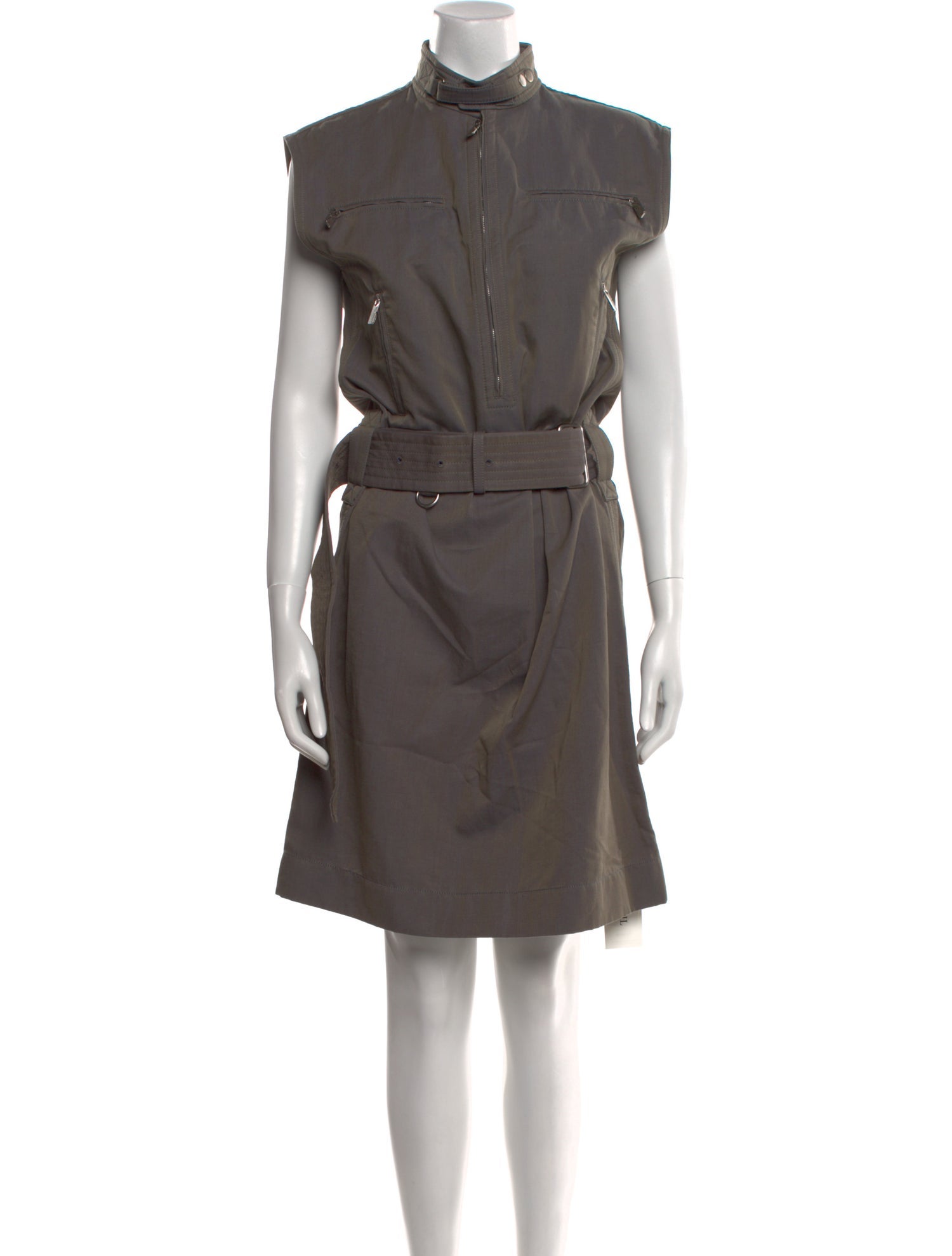 Burberry Mock Neck Midi Length Dress