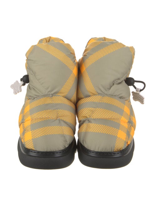 Burberry Nylon Plaid Print Hiking Boots