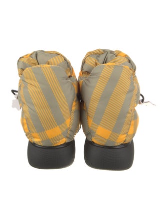 Burberry Nylon Plaid Print Hiking Boots