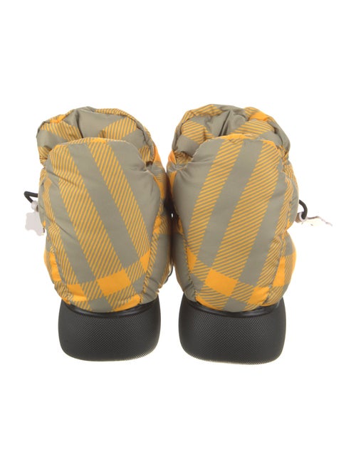 Burberry Nylon Plaid Print Hiking Boots