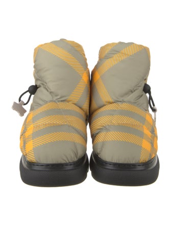Burberry Nylon Plaid Print Boots