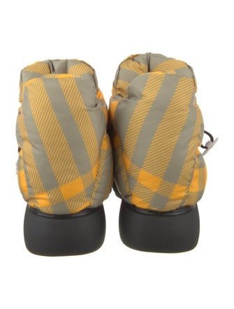 Burberry Nylon Plaid Print Boots