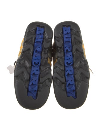 Burberry Nylon Plaid Print Boots