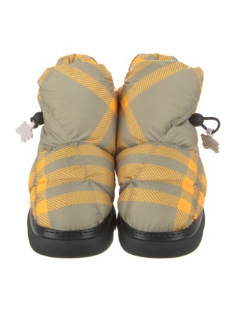 Burberry Nylon Plaid Print Boots