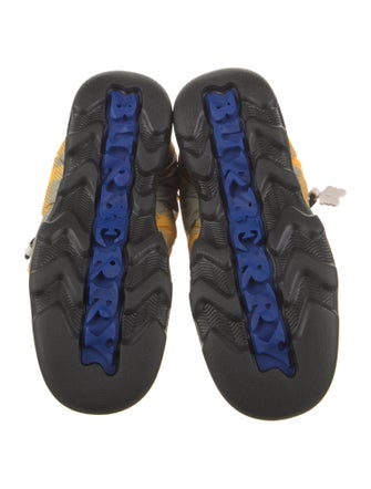 Burberry Nylon Plaid Print Boots