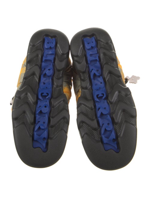 Burberry Nylon Plaid Print Boots