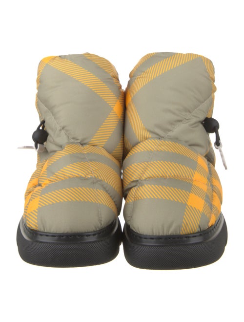 Burberry Nylon Plaid Print Hiking Boots