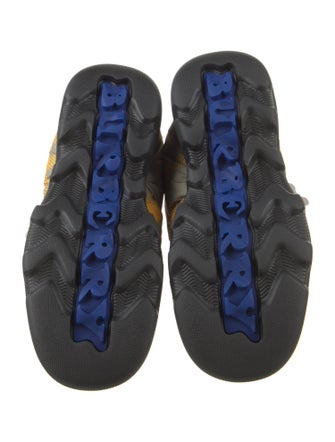 Burberry Nylon Plaid Print Hiking Boots