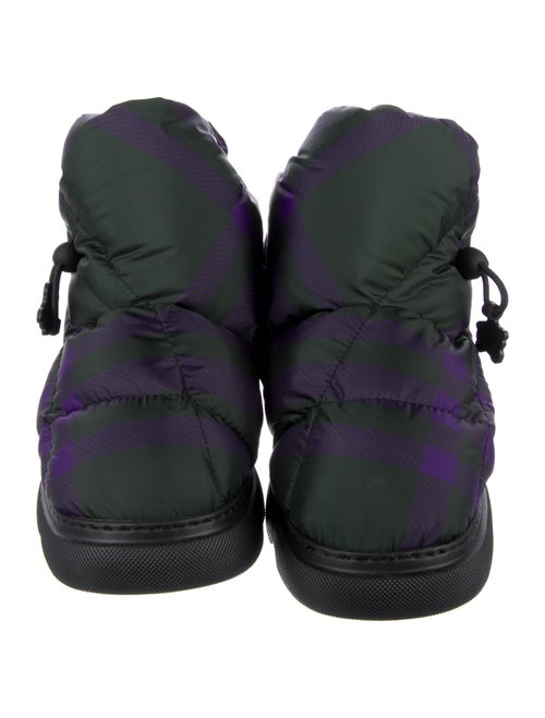 Burberry Nylon Plaid Print Boots