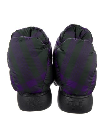 Burberry Nylon Plaid Print Boots