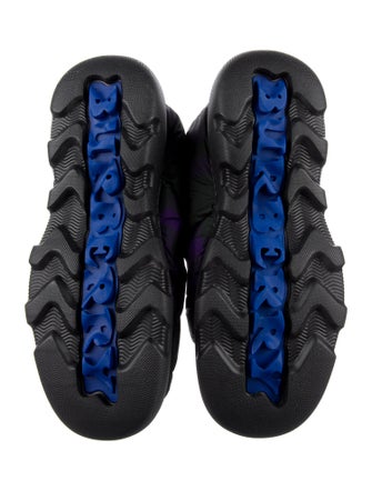 Burberry Nylon Plaid Print Boots