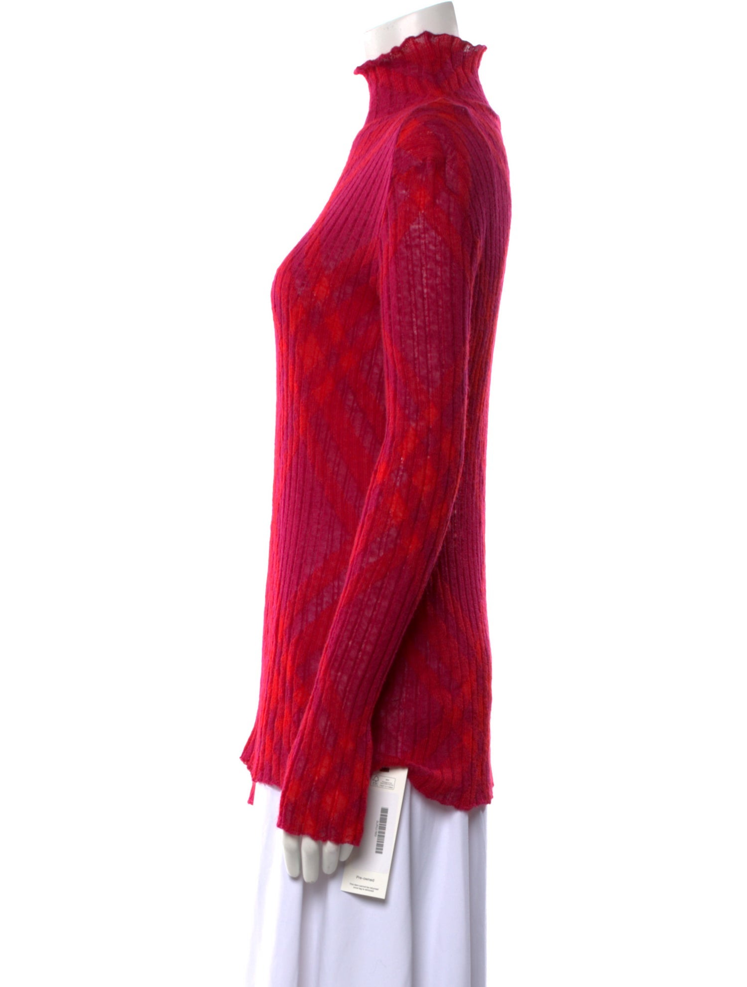 Burberry Plaid Print Turtleneck Sweater w/ Tags