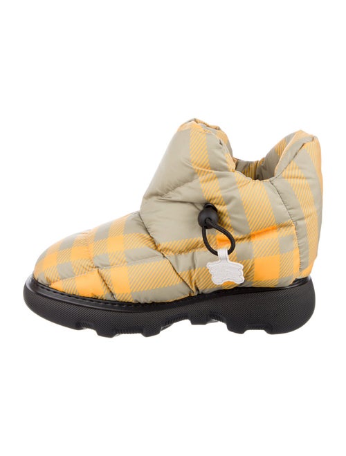 Burberry Nylon Plaid Print Hiking Boots