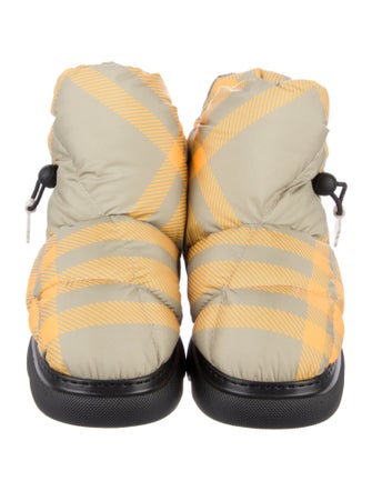 Burberry Nylon Plaid Print Hiking Boots