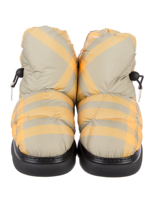Burberry Nylon Plaid Print Hiking Boots
