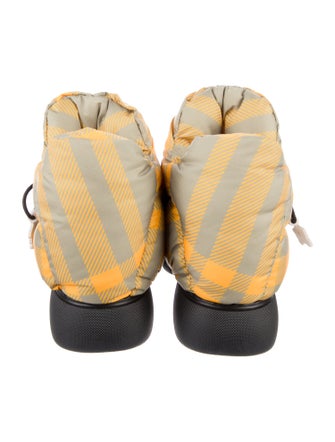 Burberry Nylon Plaid Print Hiking Boots