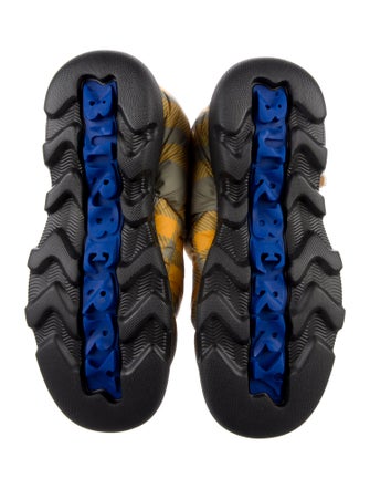 Burberry Nylon Plaid Print Hiking Boots