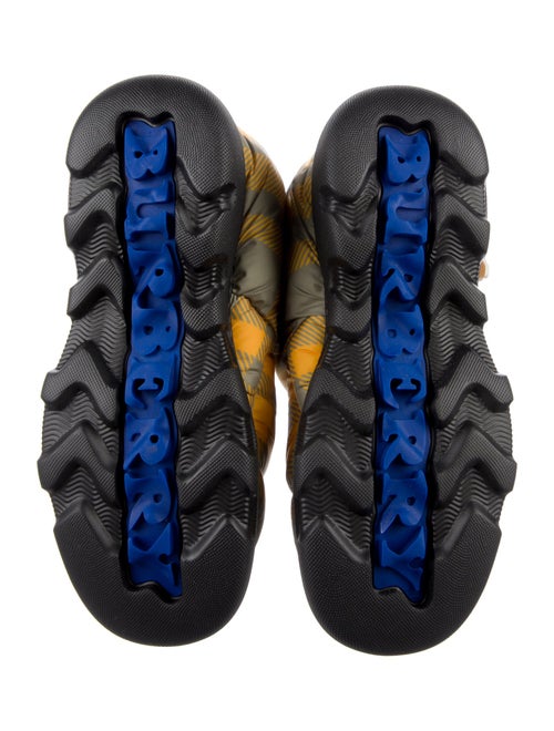 Burberry Nylon Plaid Print Hiking Boots