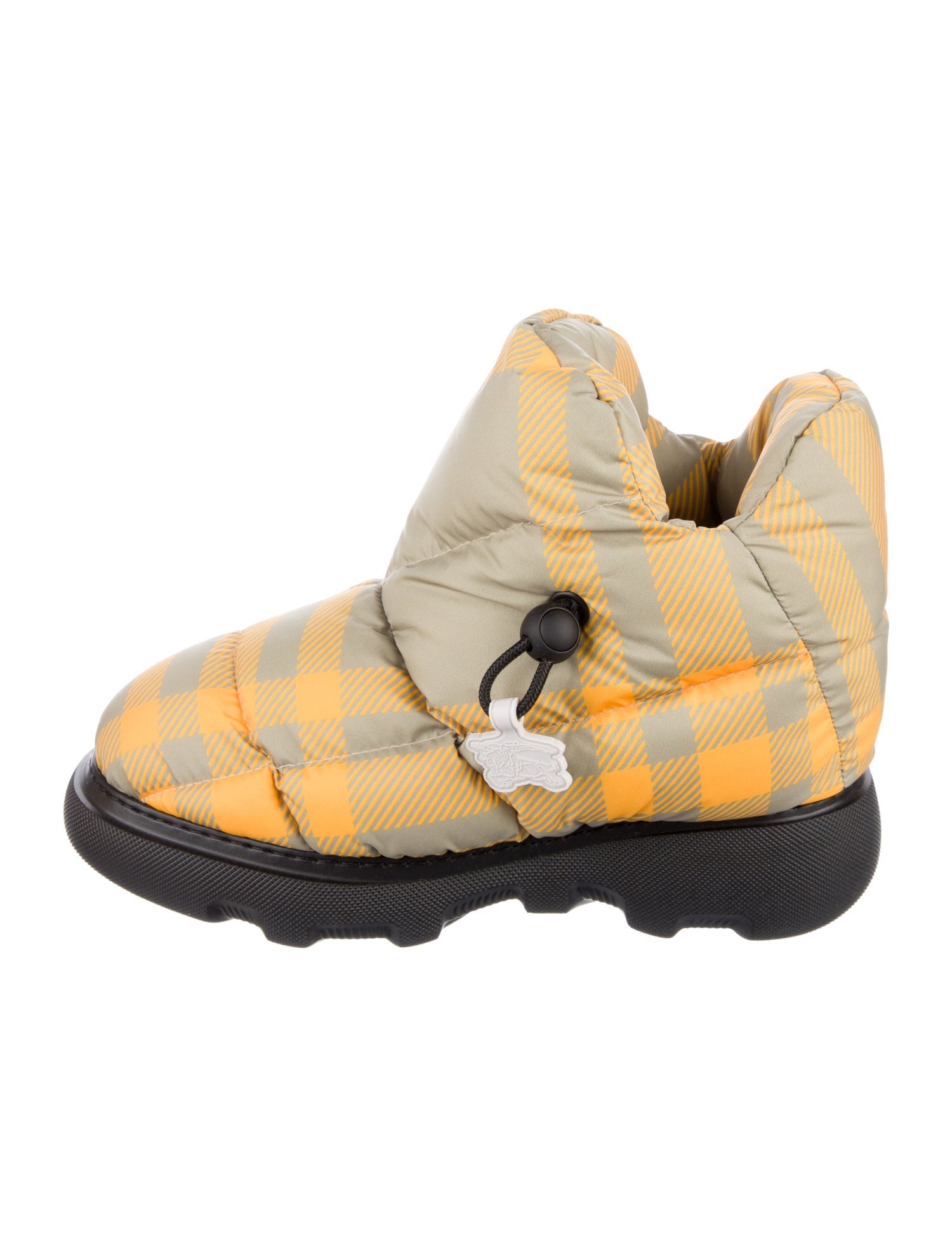 Burberry Nylon Plaid Print Hiking Boots