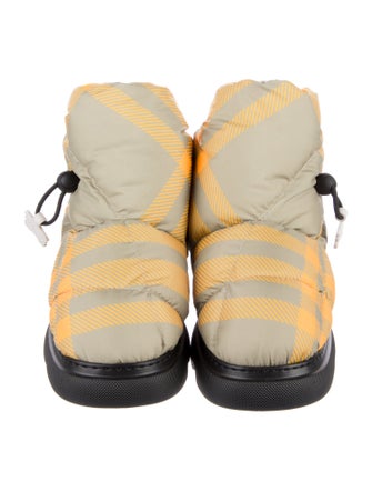 Burberry Nylon Plaid Print Hiking Boots
