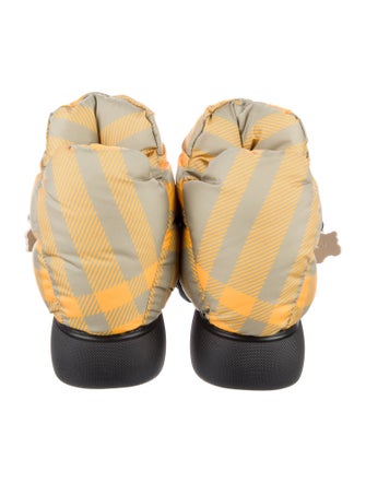 Burberry Nylon Plaid Print Hiking Boots