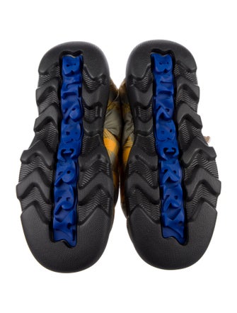 Burberry Nylon Plaid Print Hiking Boots