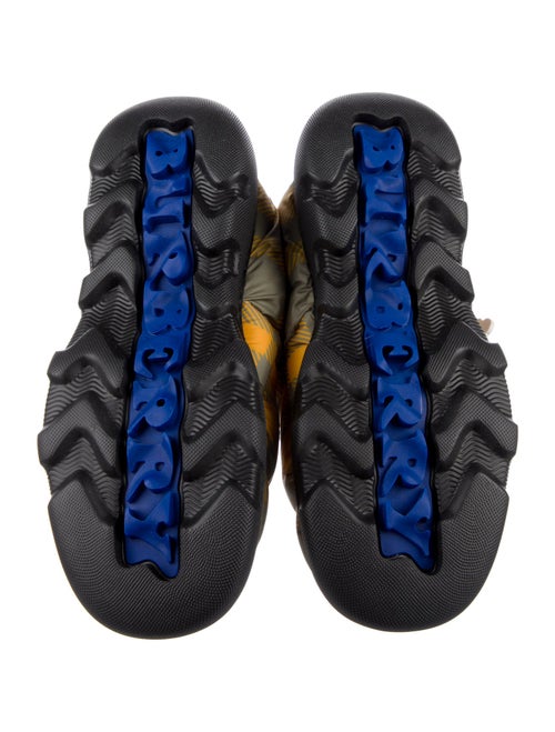 Burberry Nylon Plaid Print Hiking Boots