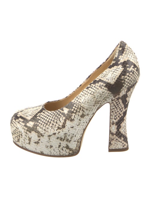 Burberry Embossed Leather Animal Print Pumps